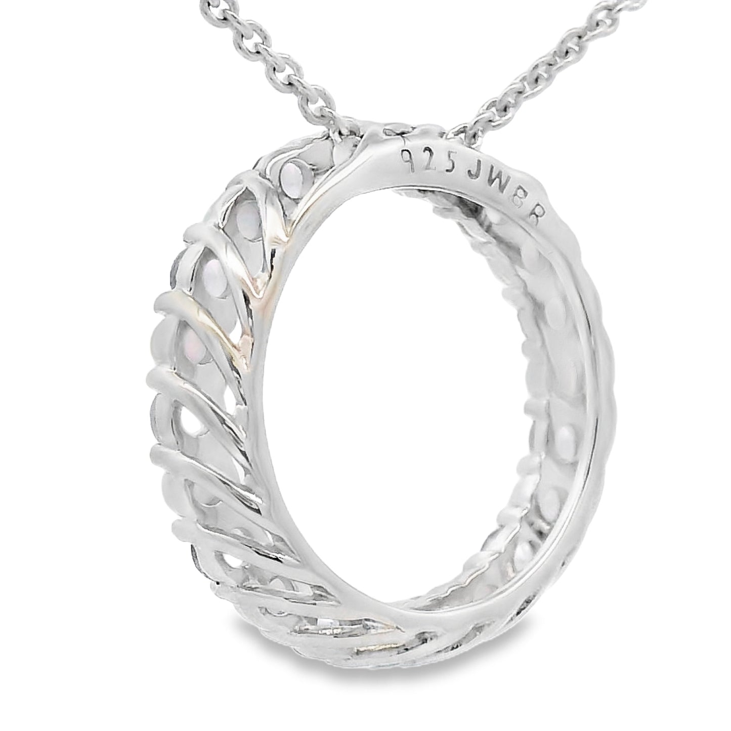 Pendentif Cercle d'Amour en Opale Créée en Argent Sterling