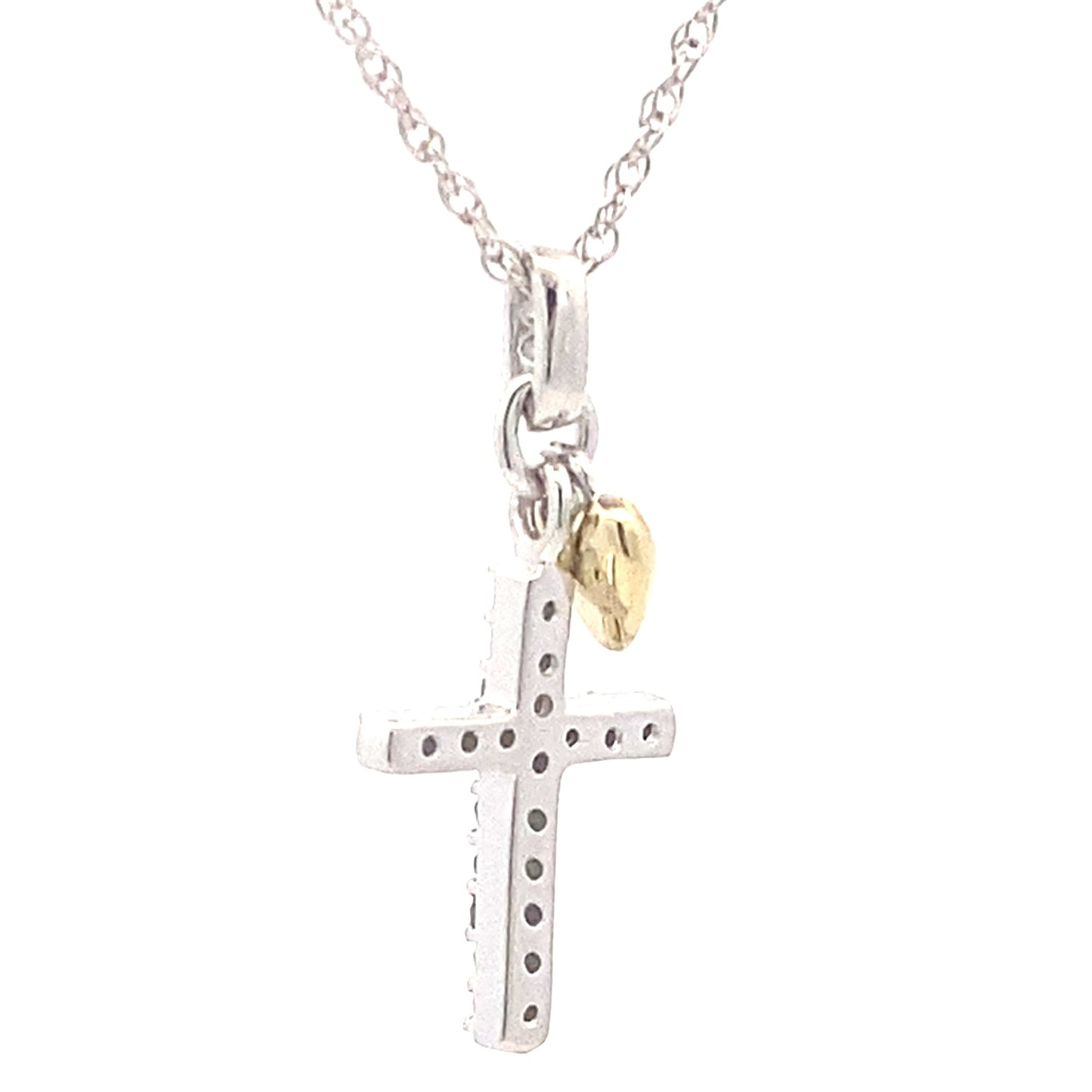 .15ct Diamond Cross Pendant in Sterling Silver