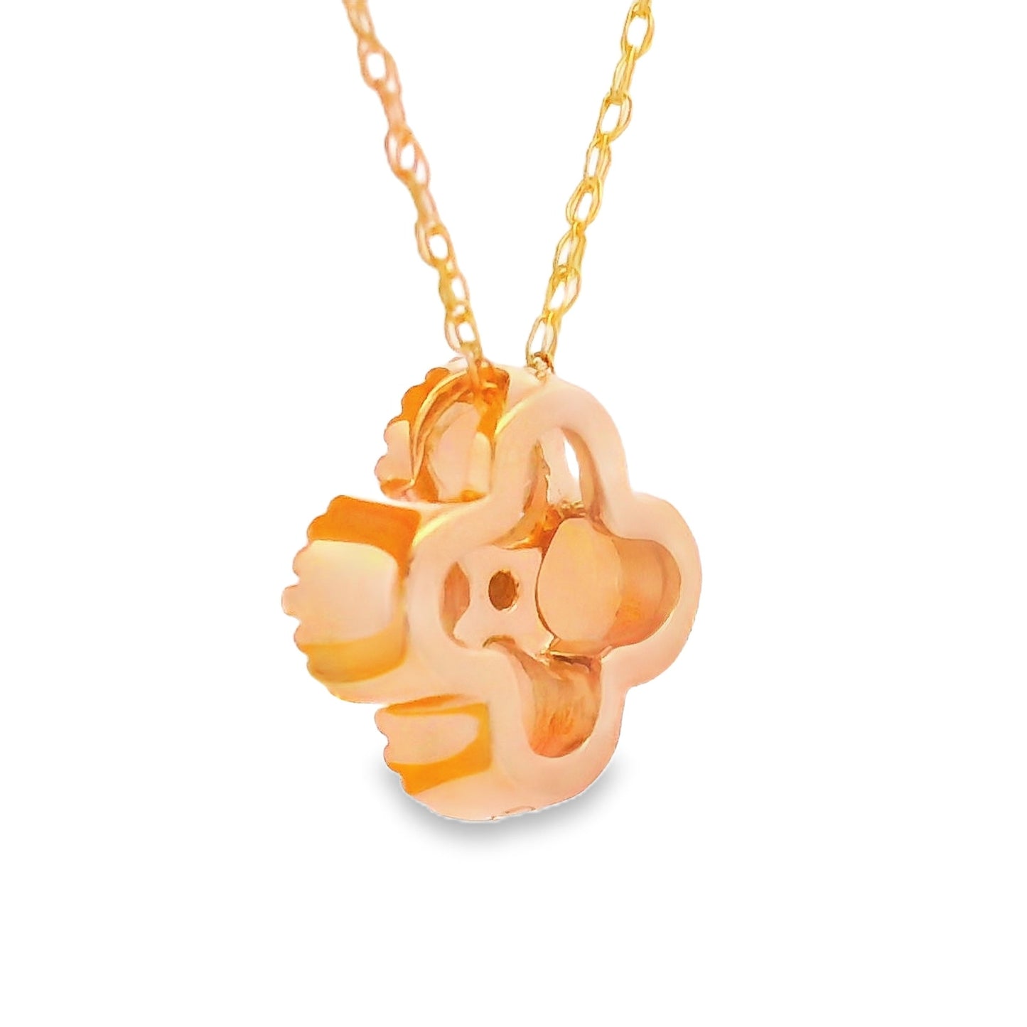 .01ct Pendentif en Opale et Diamant en Or Jaune 14KT