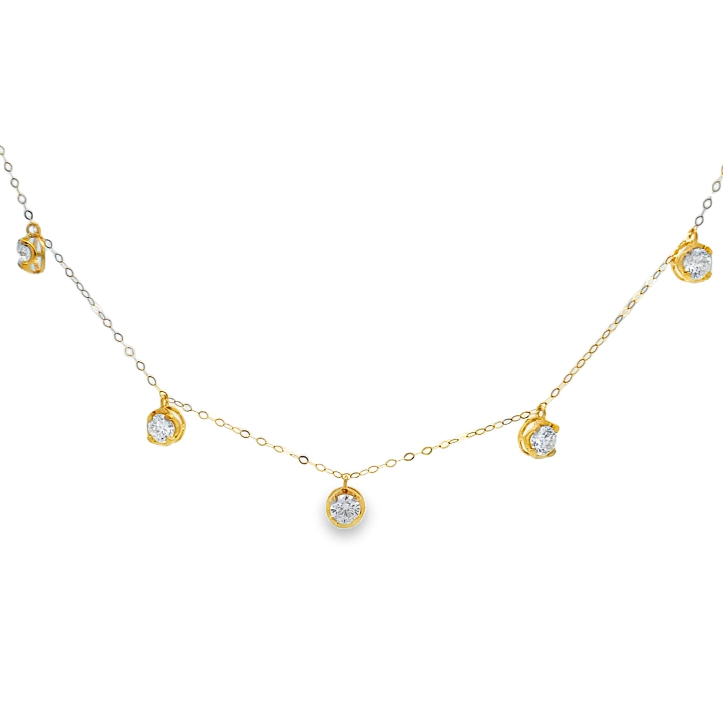 Collier en diamant cultivé en laboratoire de 1,89 ct en or jaune 14KT