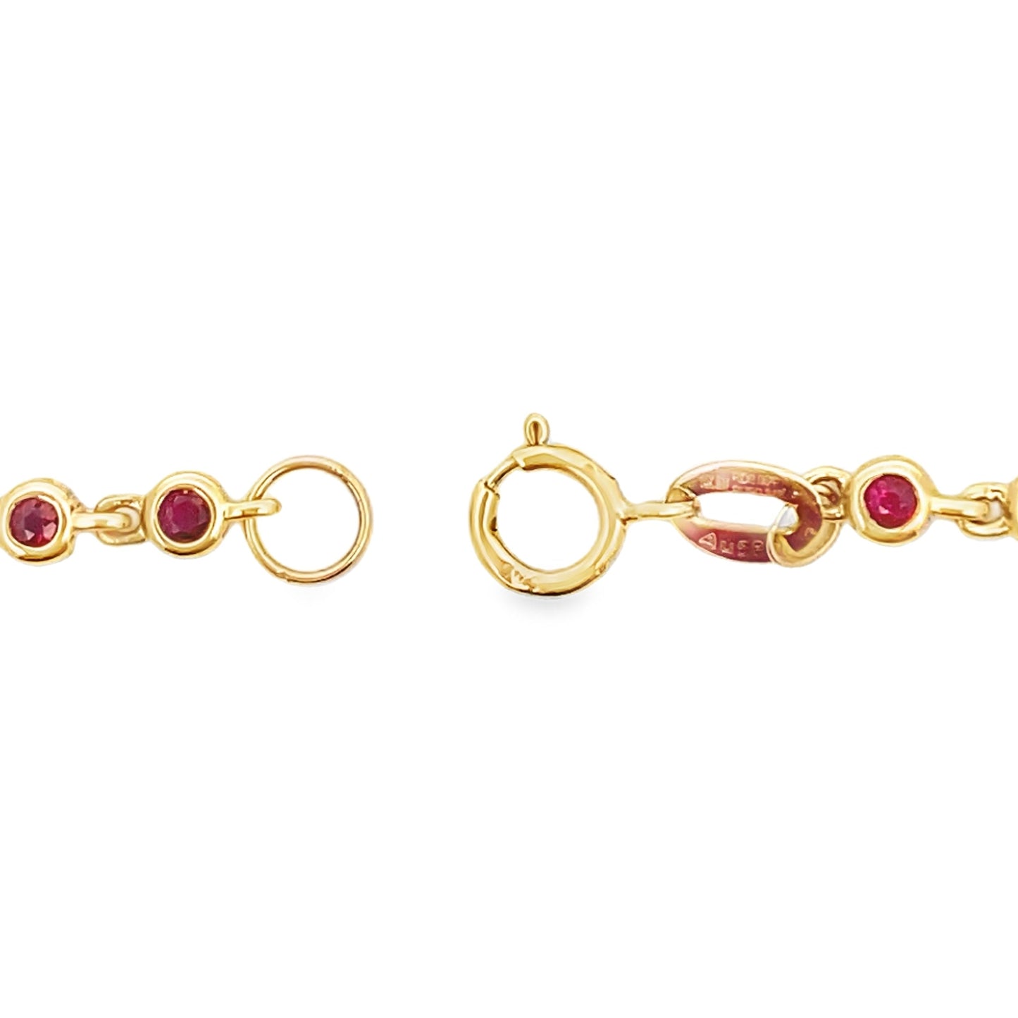 Pulsera de Rubíes y Diamantes en Oro Amarillo de 14KT