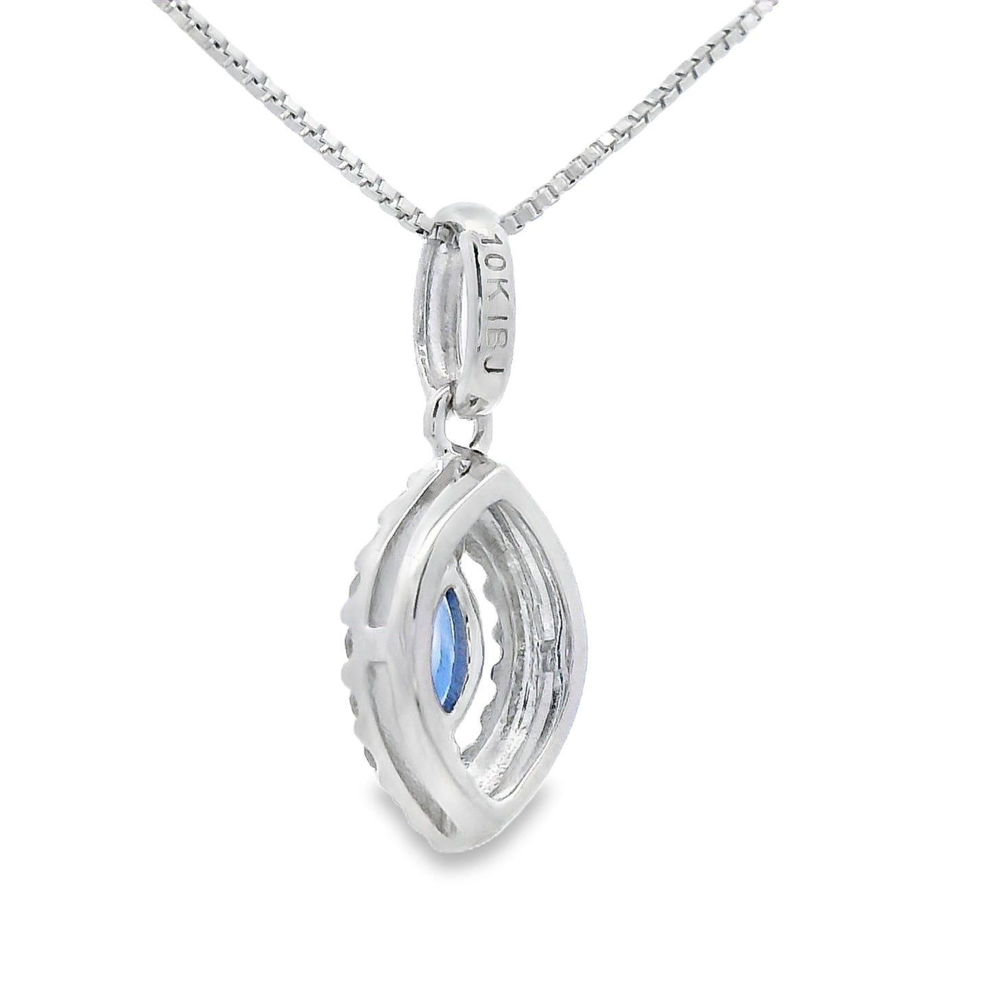 .27ct Zafiro y Colgante de Diamante en Oro Blanco de 10KT
