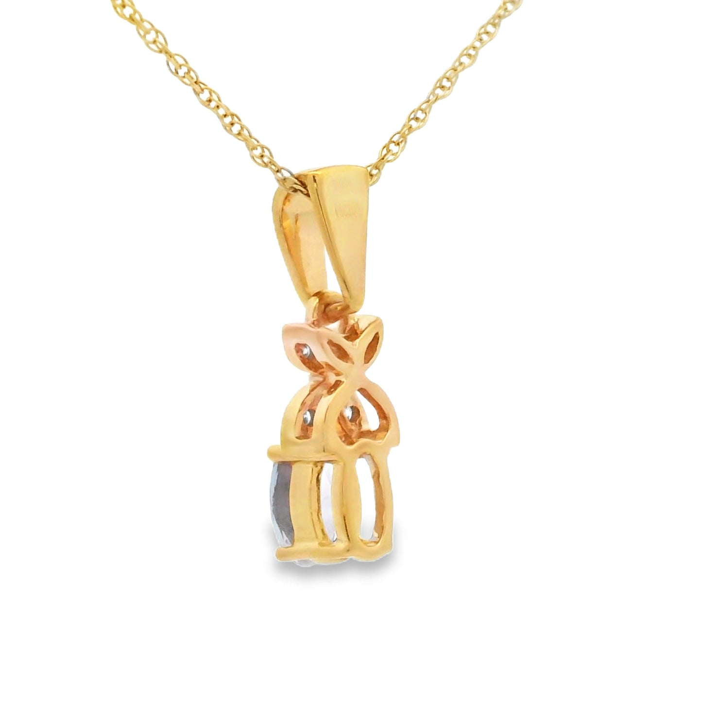 Pendentif de mode en diamant tanzanite en or jaune 10KT