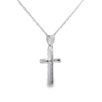 .11ct Diamond Cross Pendant in 14KT White Gold