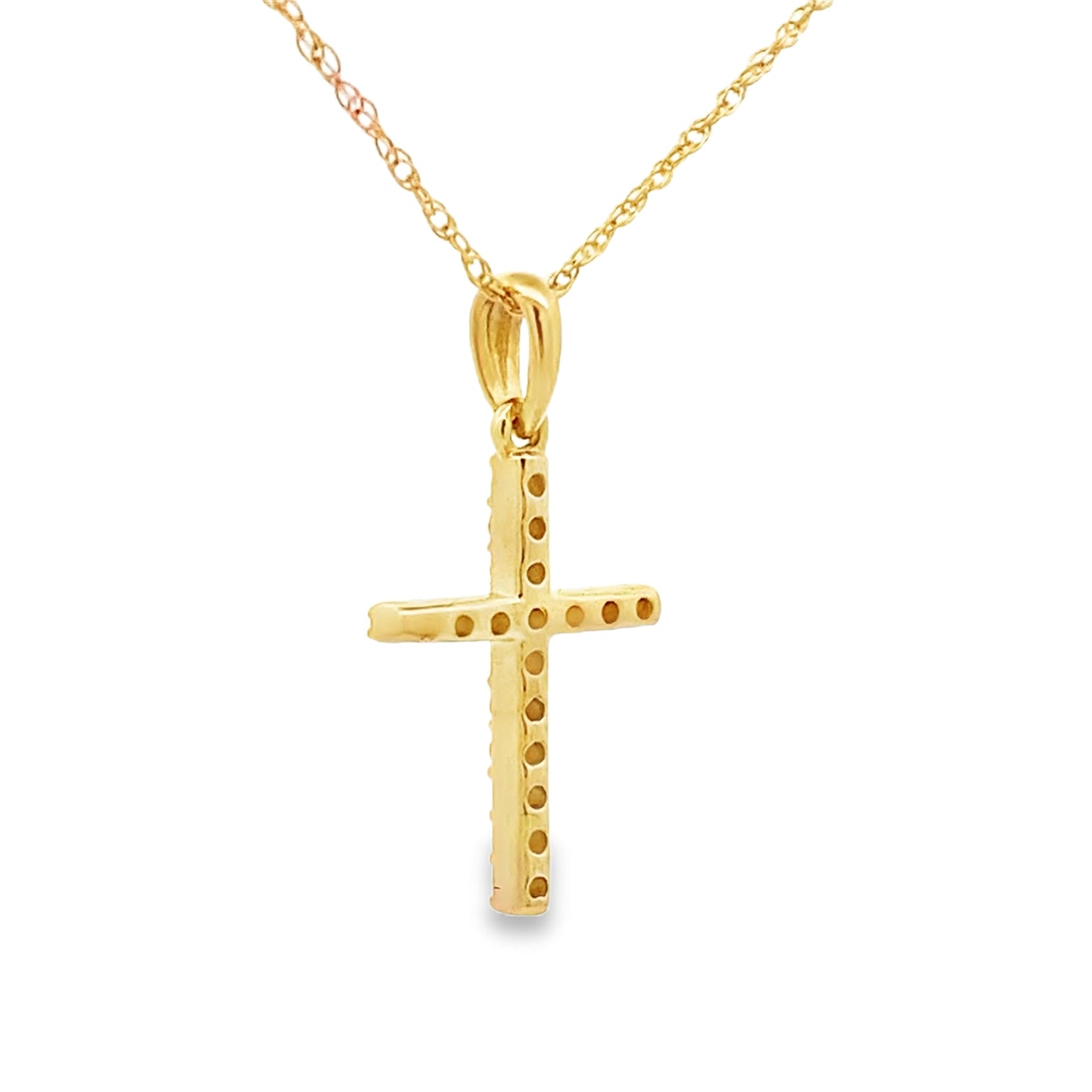 .11ct Diamond Cross Pendant in 14KT Yellow Gold
