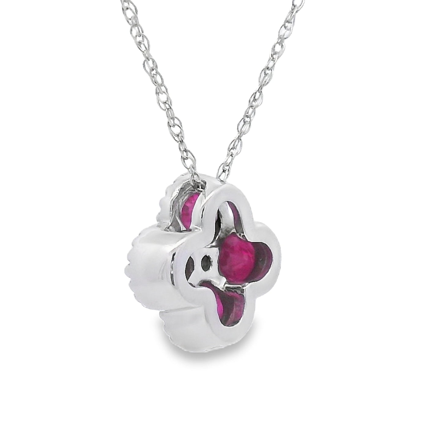 .77ct Pendentif en Rubis et Diamant en Or Blanc 14KT