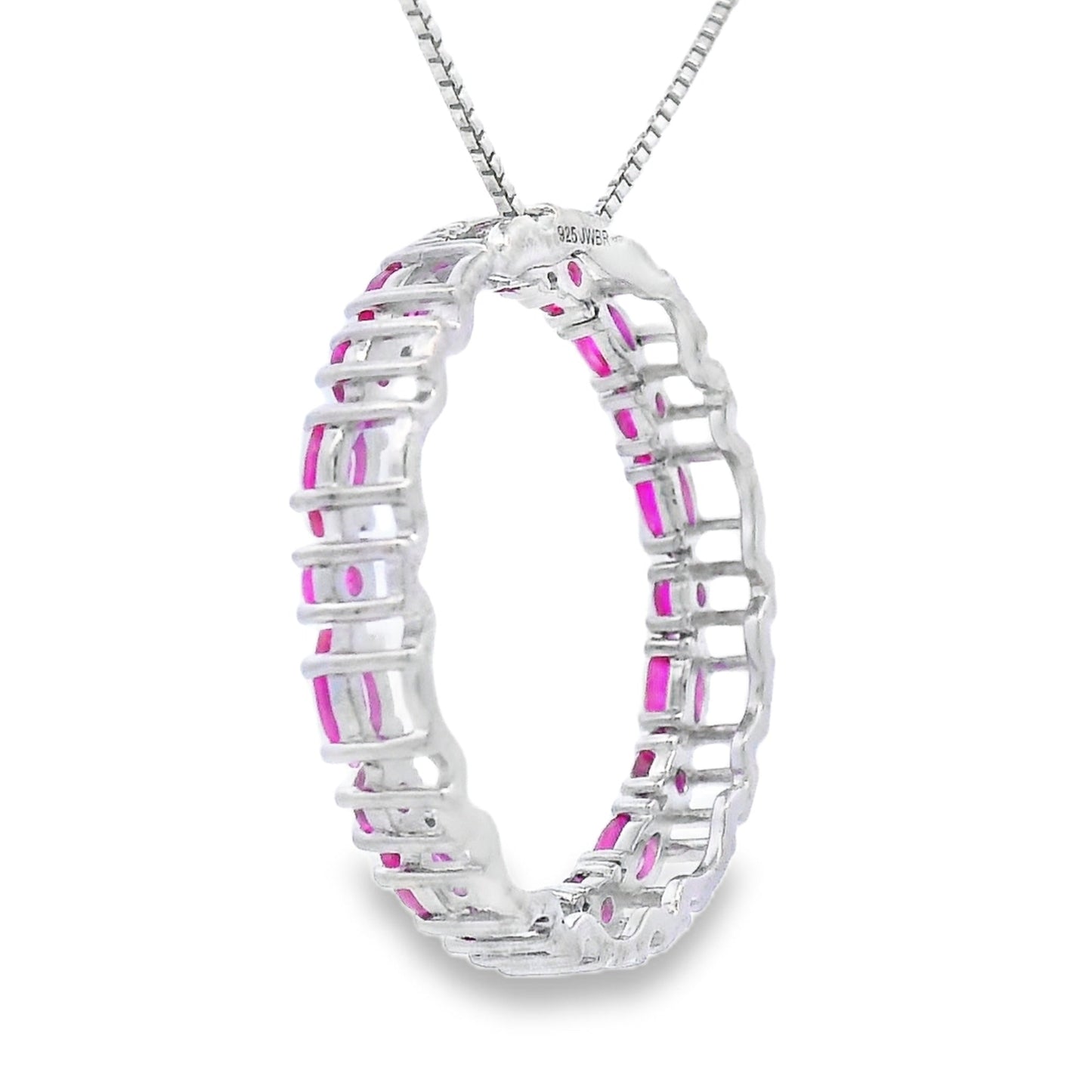 Colgante de Círculo de Amor de Rubí Creado en Plata Esterlina