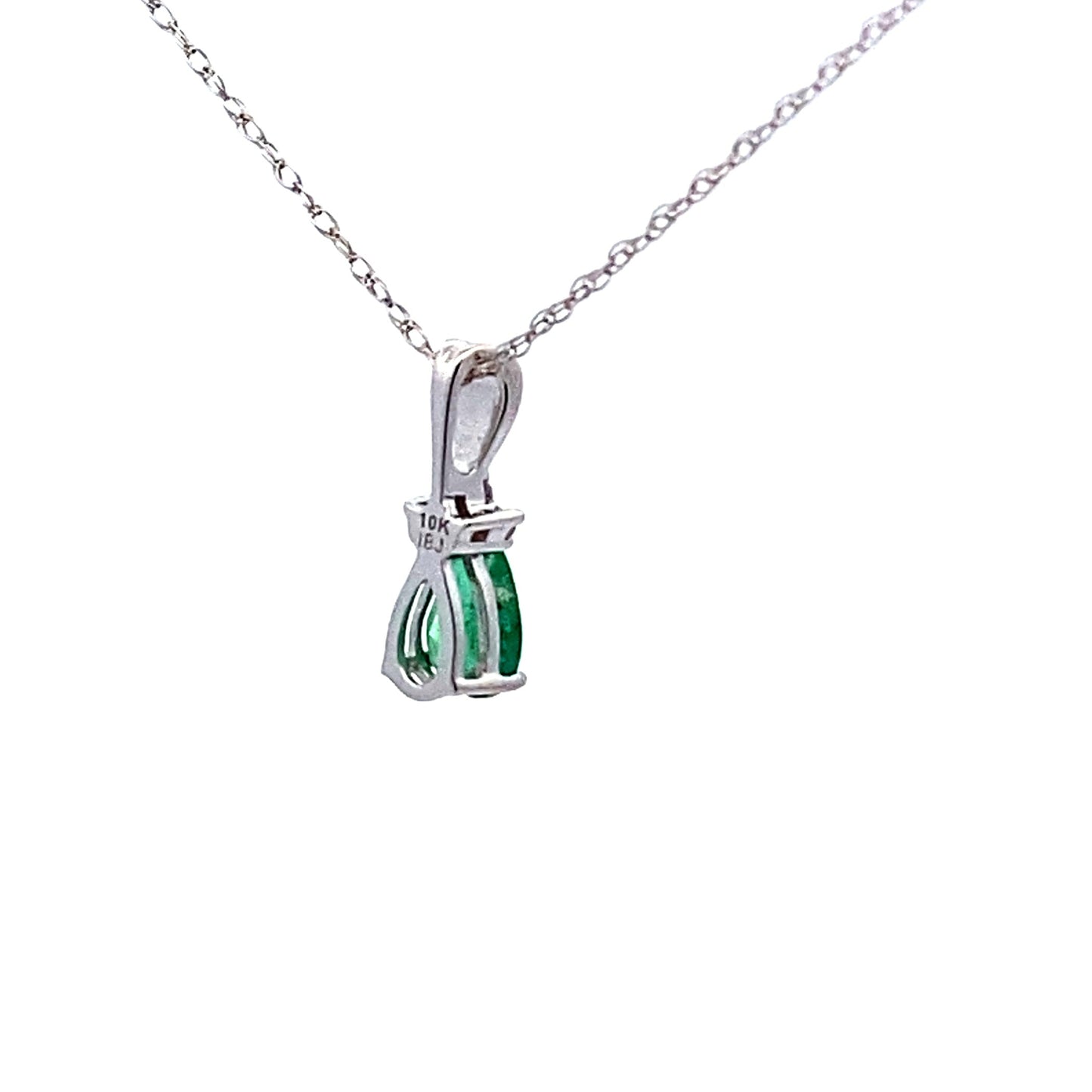 .29ct Emerald and Diamond Pendant in 10KT White Gold