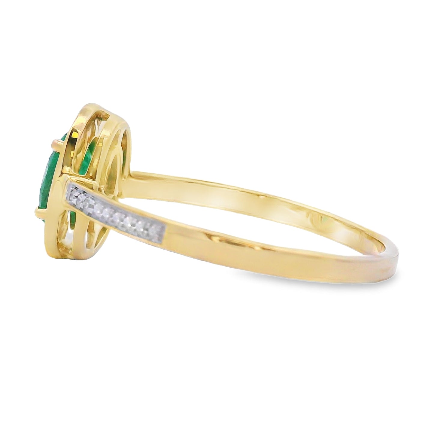 Natural .49ct Emerald Diamond Ring in 10KT Yellow Gold