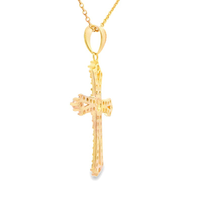 Genuine Topaz Cross Pendant in Sterling Silver