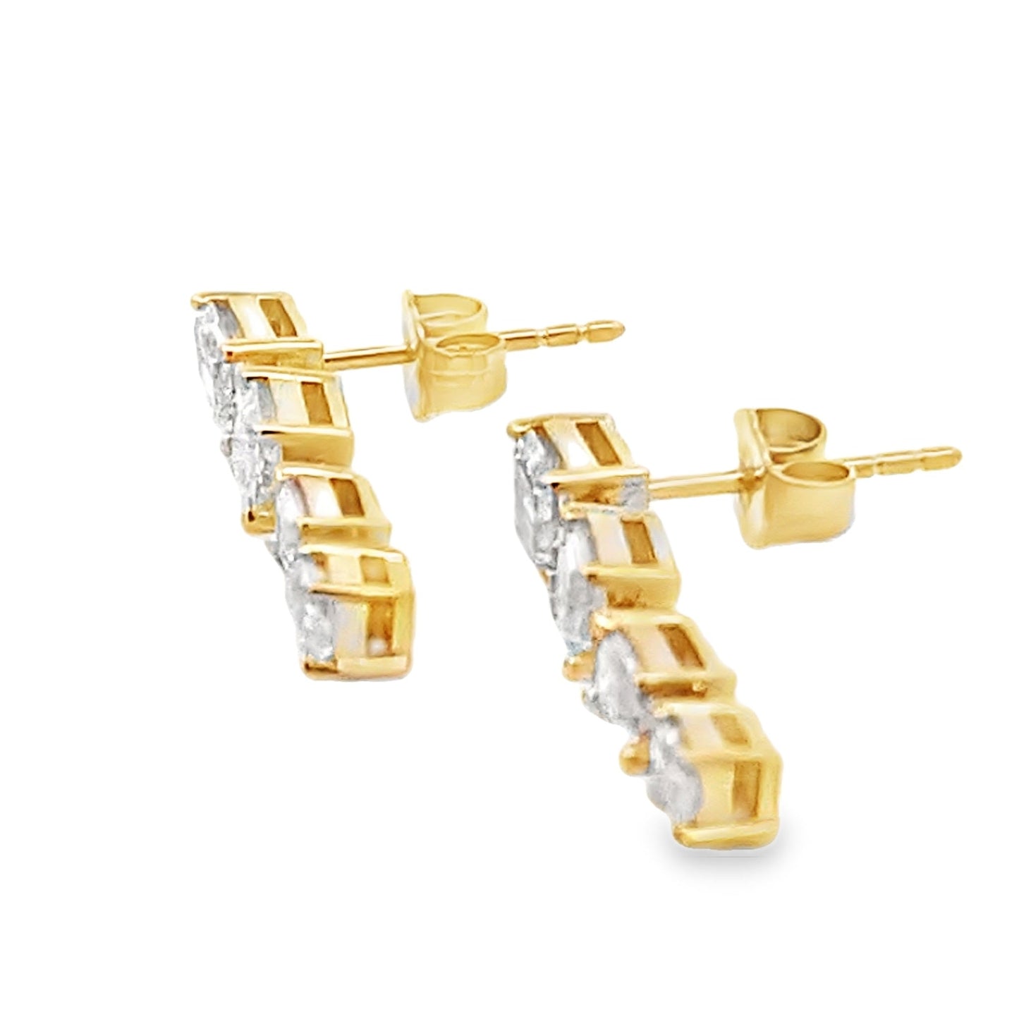 Pendientes Colgantes de Diamantes Cultivados en Laboratorio en Oro Amarillo de 14KT