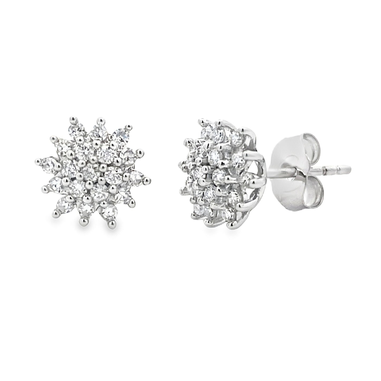 Boucles d'oreilles en diamant cultivé en laboratoire de 0,33 ct en or blanc 10KT