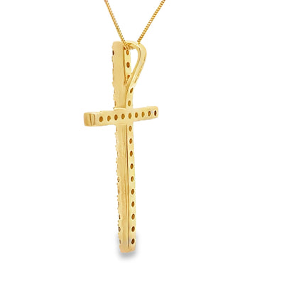 .38ct Diamond Cross Pendant in 14KT Yellow Gold