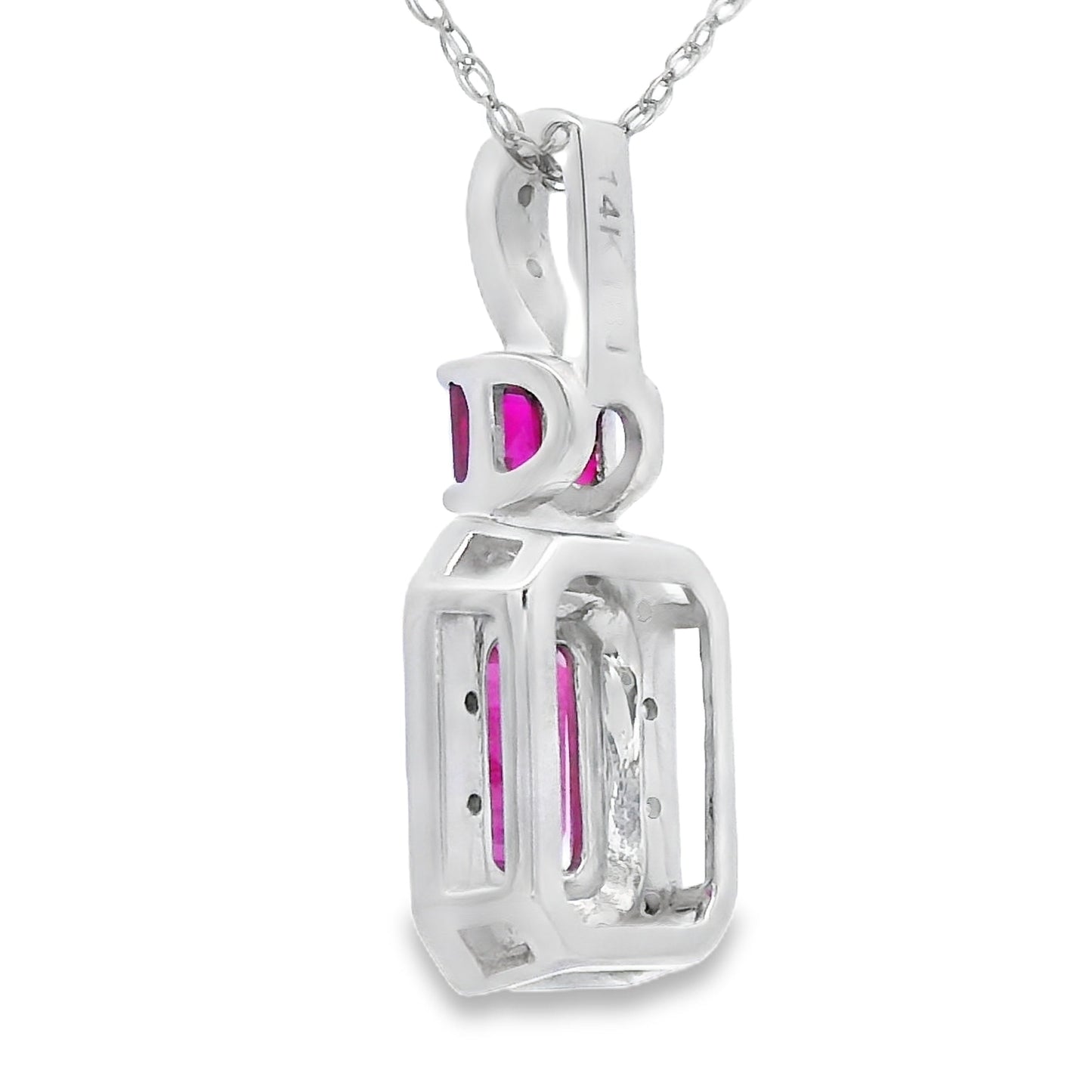 .82ct Ruby and Diamond Pendant in 14KT White Gold