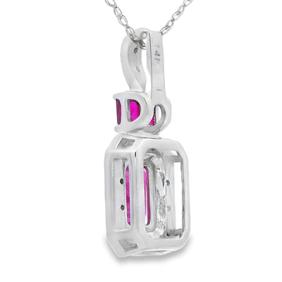 .82ct Ruby and Diamond Pendant in 14KT White Gold