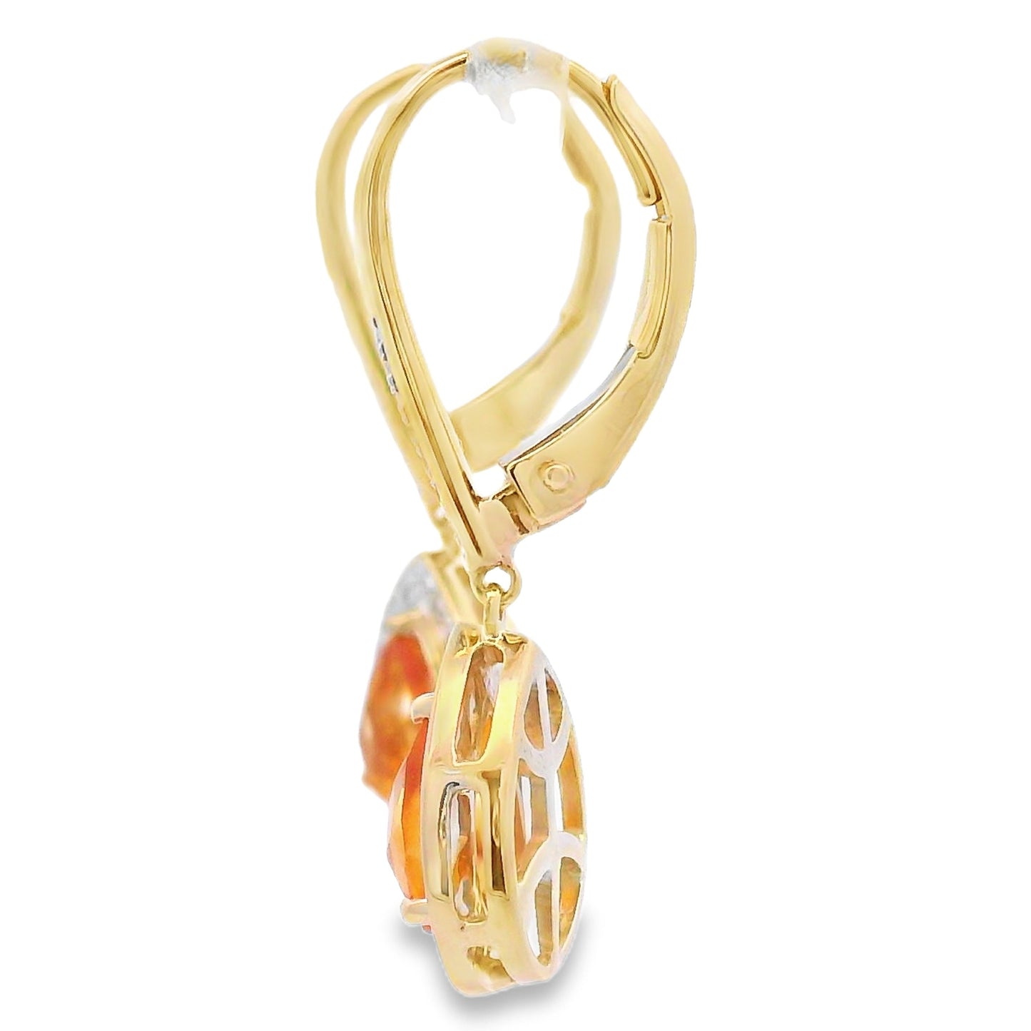 Boucles d'oreilles pendantes en améthyste et diamant de 0,88 ct en or jaune 10KT