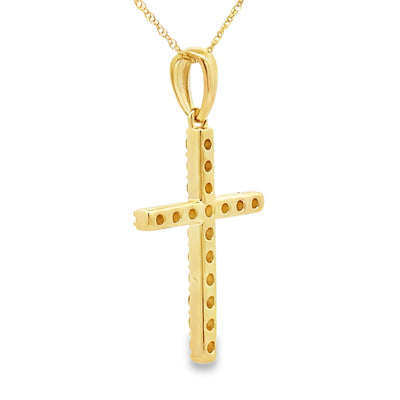 .45ct Diamond Cross Pendant in 14KT Yellow Gold