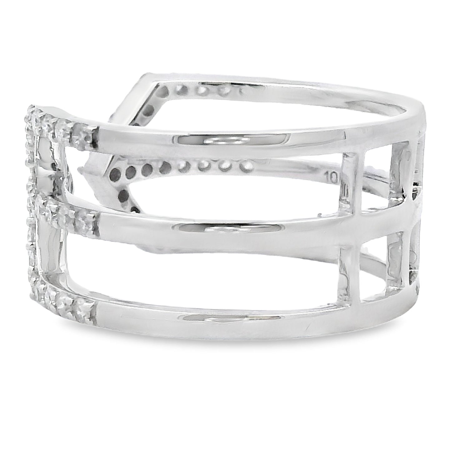 Anillo de Diamante Genuino de 0.50ct en Oro Blanco de 10KT