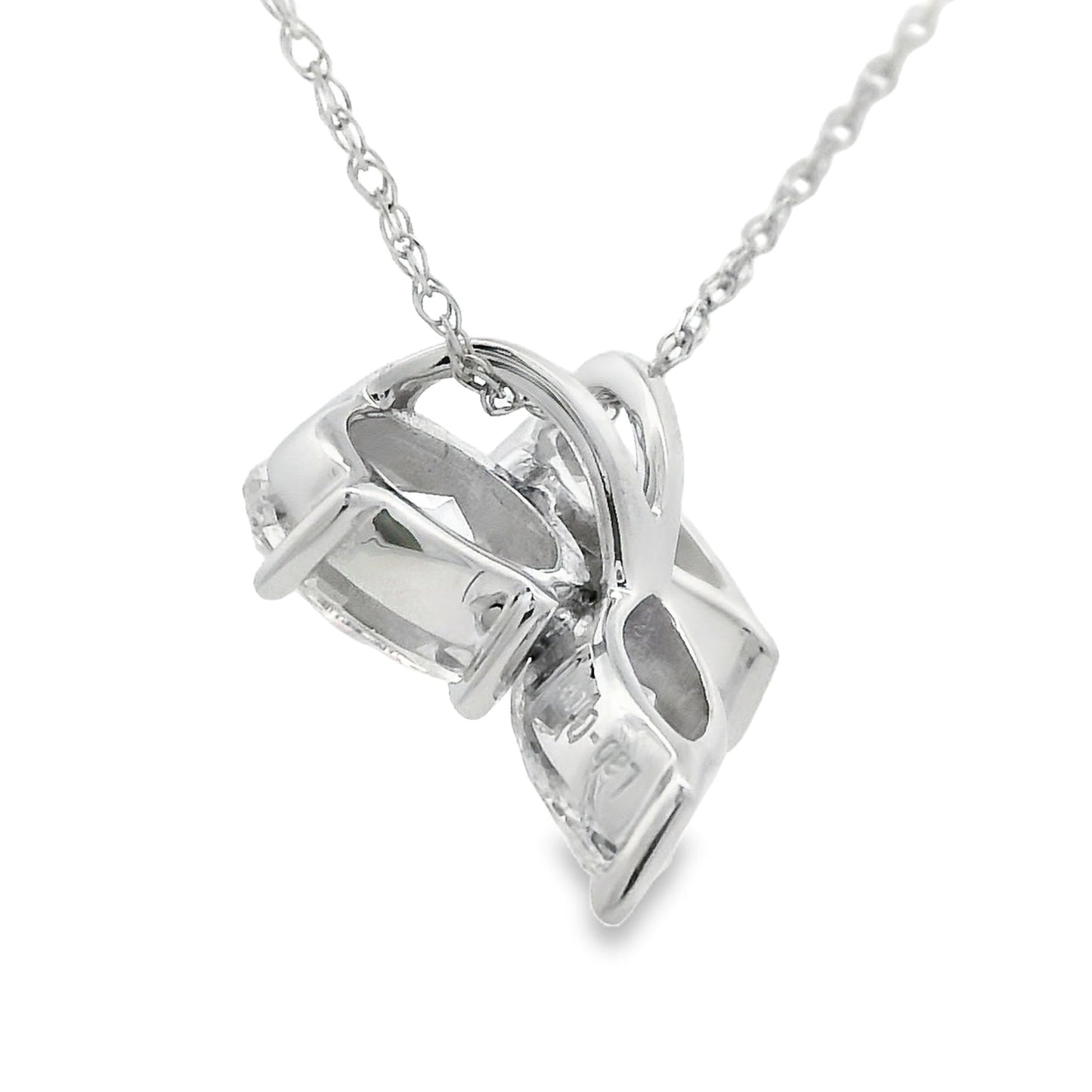 Pendentif en diamant cultivé en laboratoire en or blanc 14KT