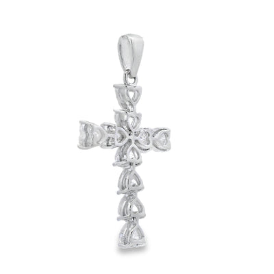 Moissanite Cross Pendant in Sterling Silver