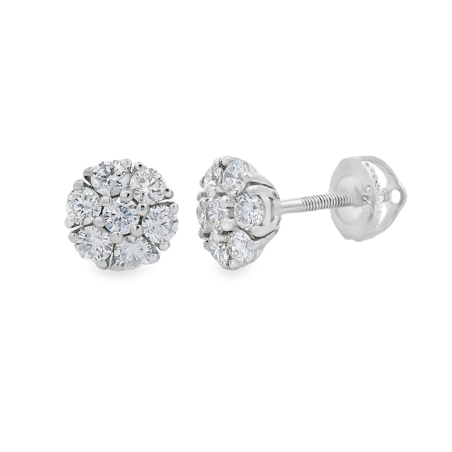 .95ct Pendientes de Diamante Creado en Laboratorio en Plata Esterlina