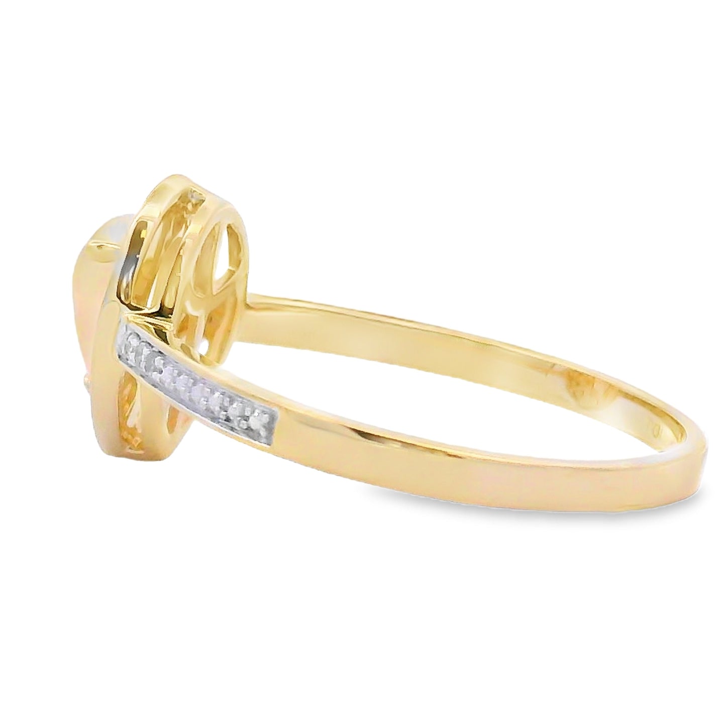 Natural Opal and Diamond Ring in 10KT Yellow Gold