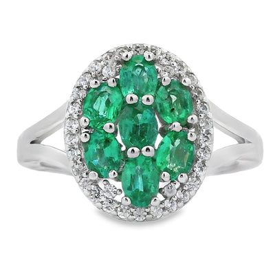 Anillo de Zirconio Esmeralda Natural de 1.44ct en Plata Esterlina