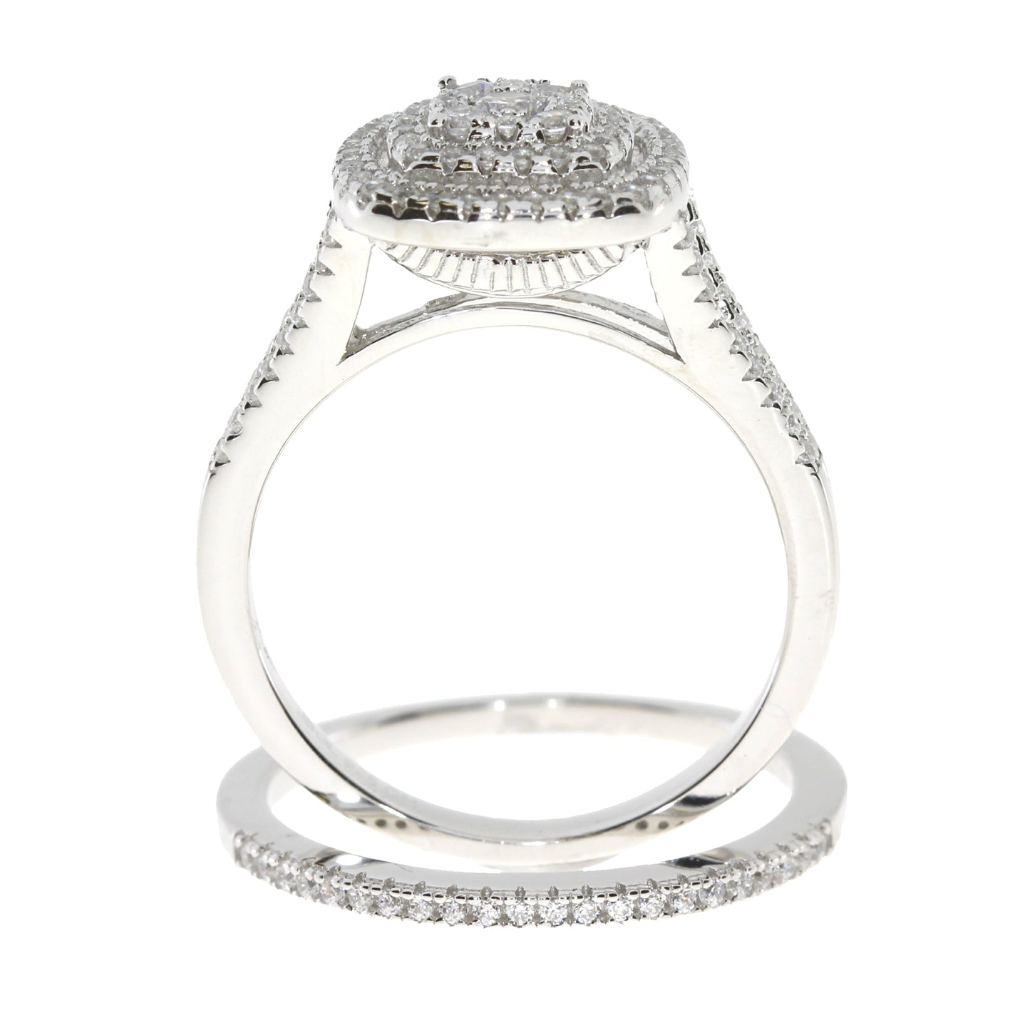Genuine Cubic Zirconium CZ Sterling Silver Engagement Ring