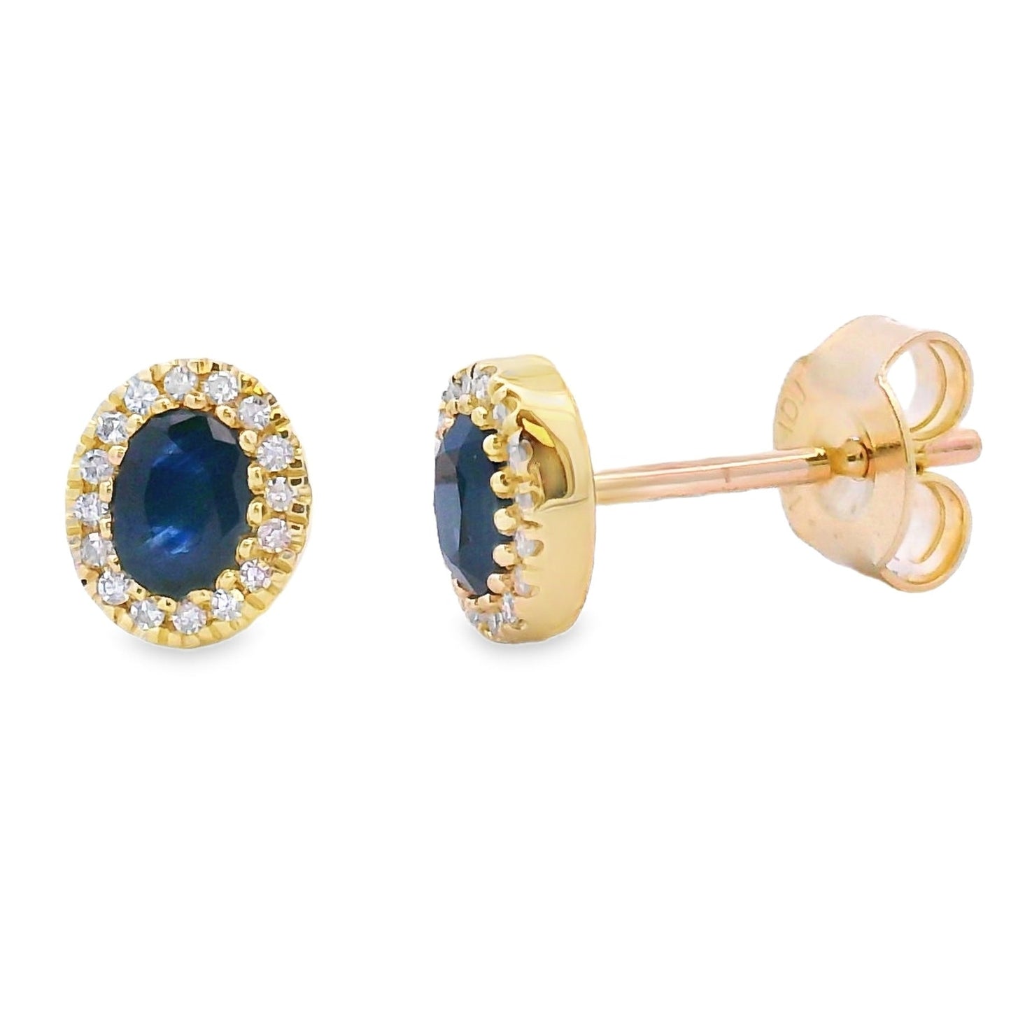 Boucles d'oreilles en saphir et diamant de 0,54 ct en or jaune 10KT