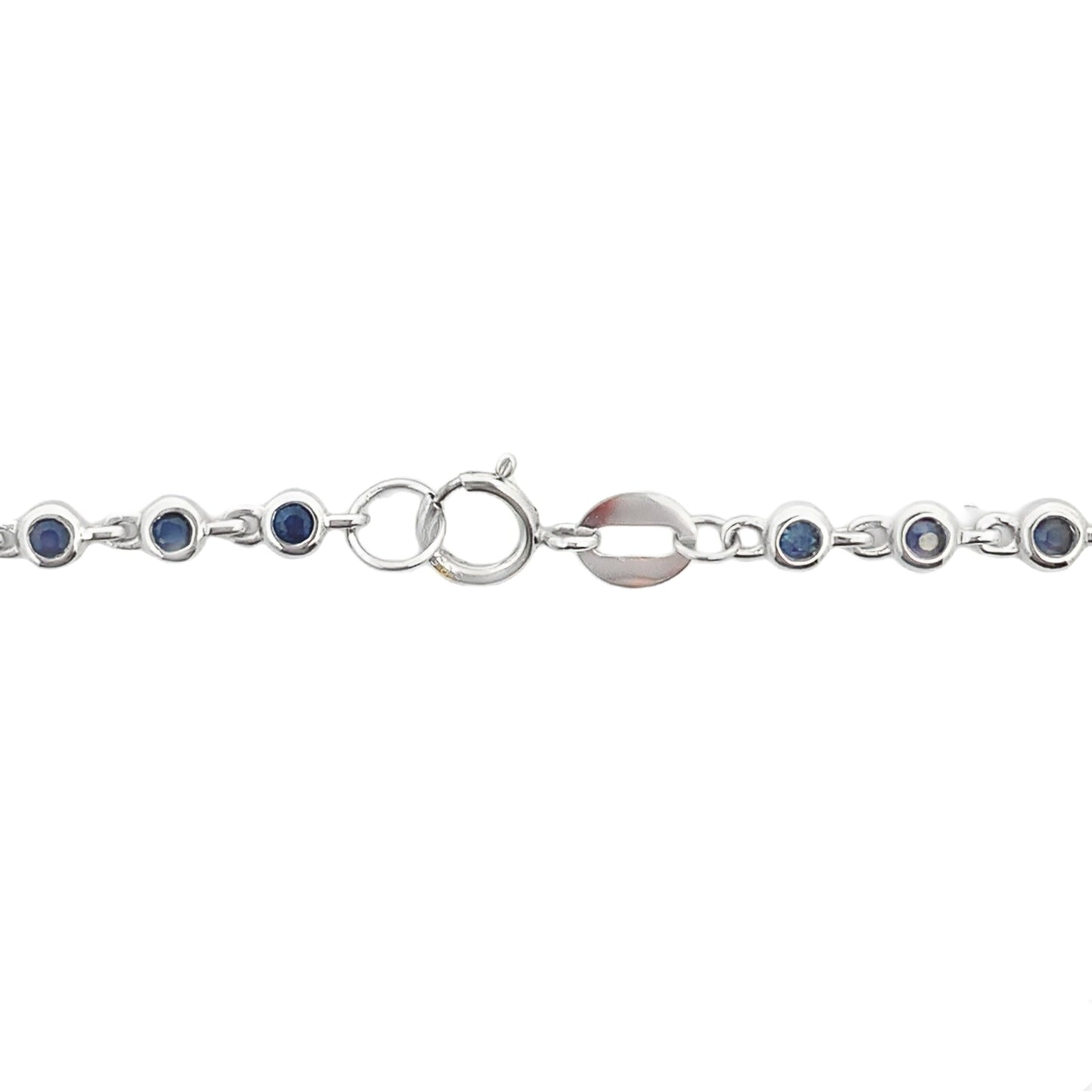 Natural Sapphire and Diamond Bracelet in 14KT White Gold