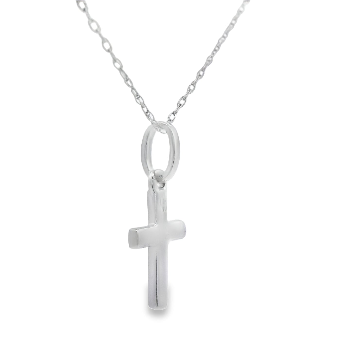 Pendentif croix en diamant de 0,05 ct en or blanc 14KT
