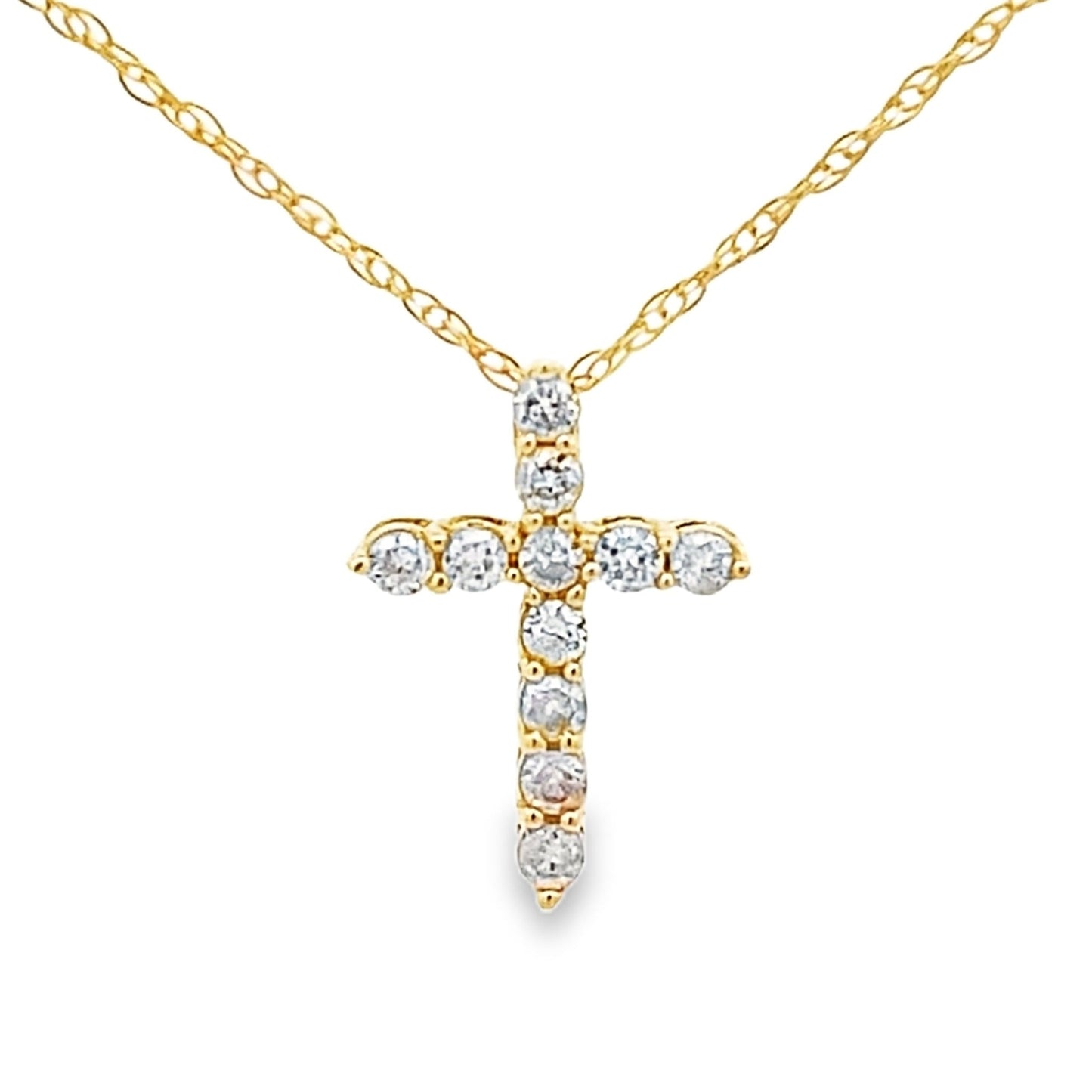 .12ct Colgante de Cruz de Diamante en Oro Amarillo de 14KT