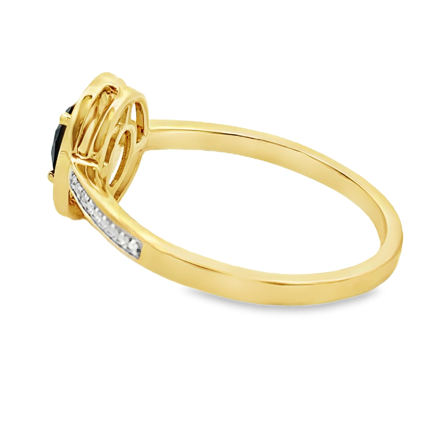 Bague en diamant onyx naturelle de 0,55 ct en or jaune 10KT