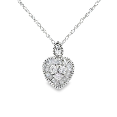 Elegant .31ct Diamond Pendant in 14KT White Gold