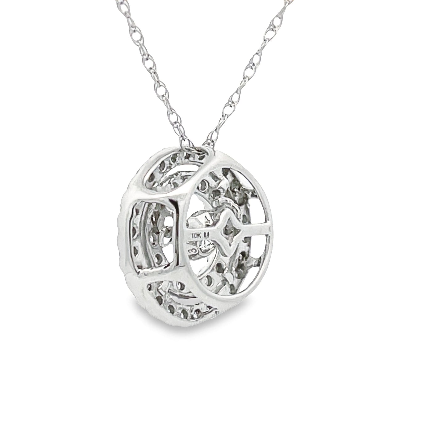 Colgante de moda de diamante genuino de 0.50 ct en oro blanco de 10KT