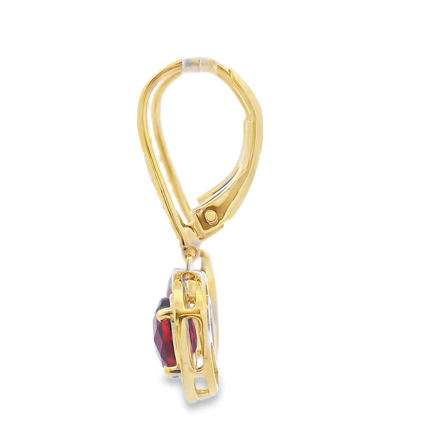 1.41ct Garnet and Diamond Dangle Earrings in 10KT Yellow Gold