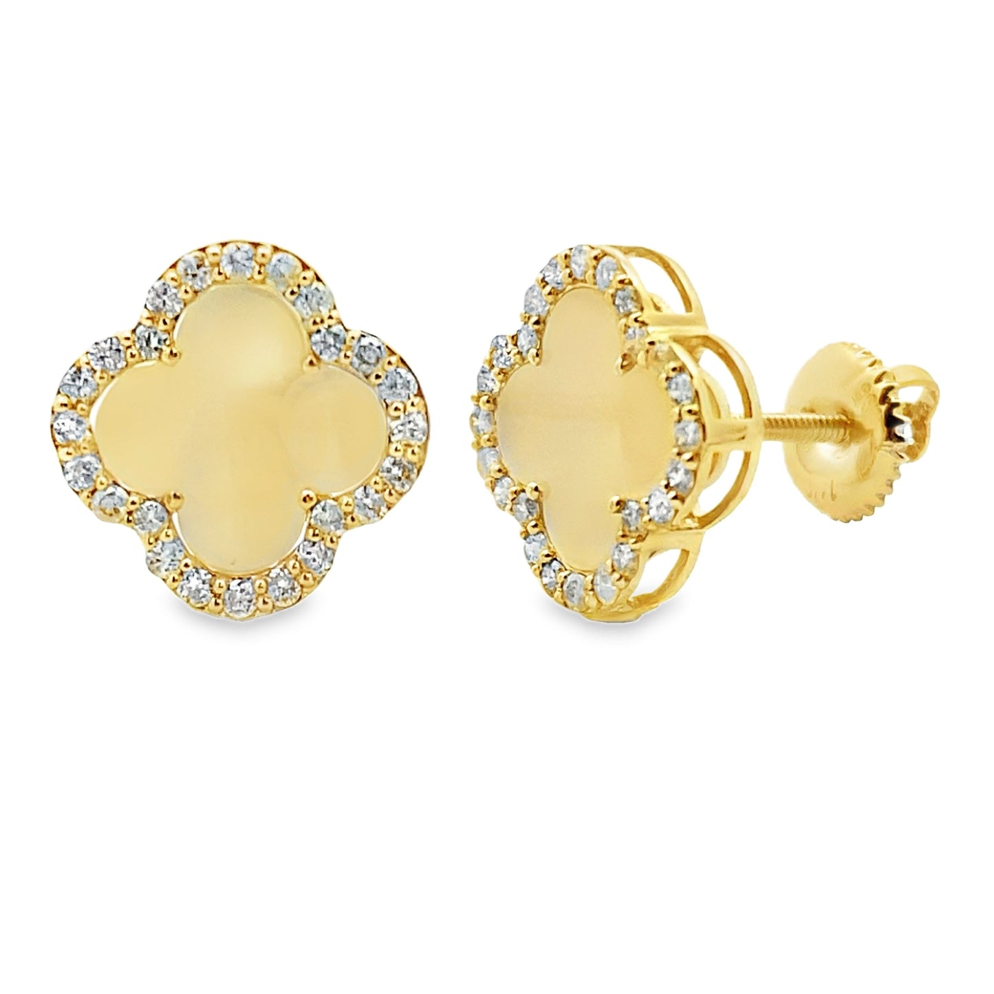 .40ct Pendientes de Diamante de Madreperla en Oro Amarillo de 14KT