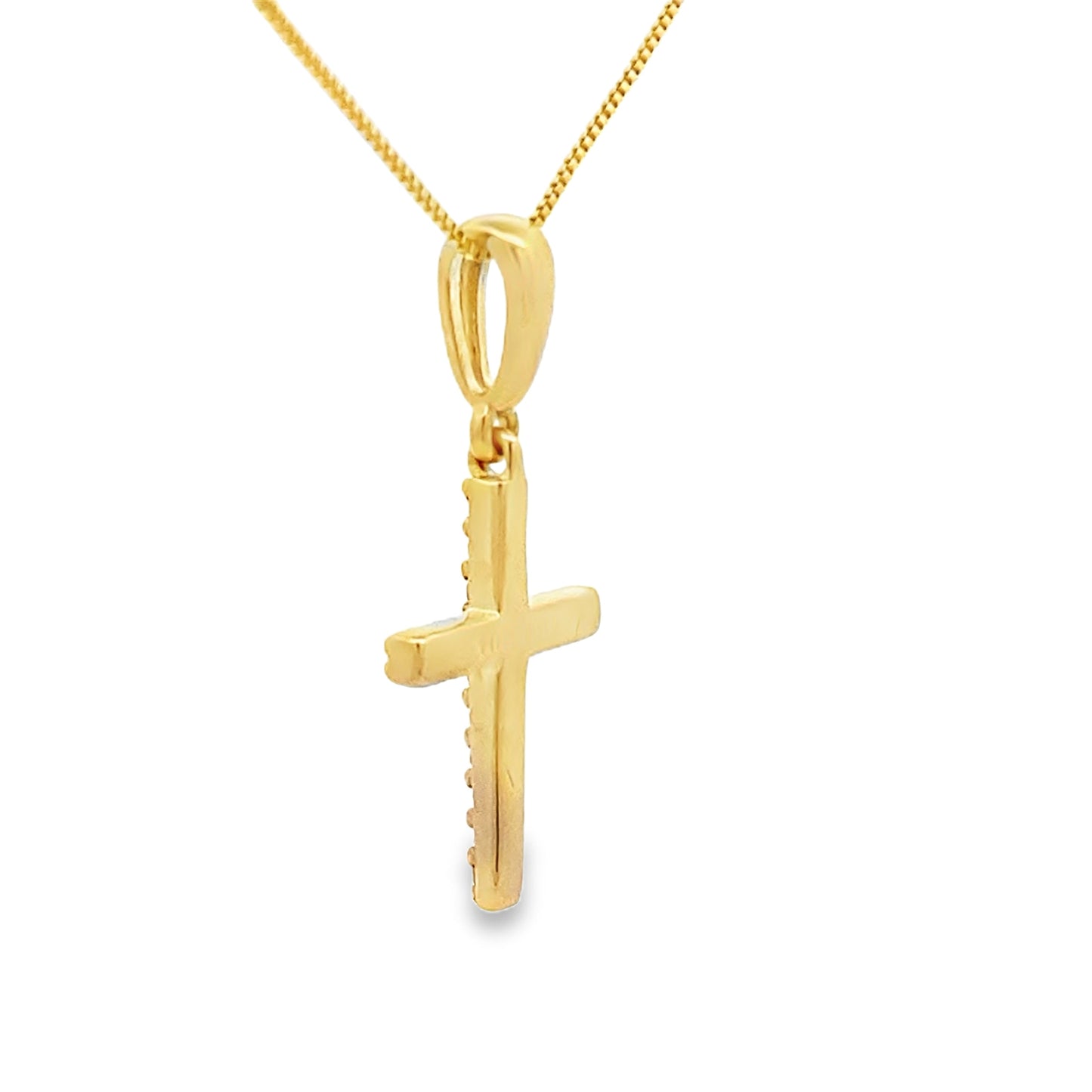 .08ct Diamond Cross Pendant in 10KT Yellow Gold