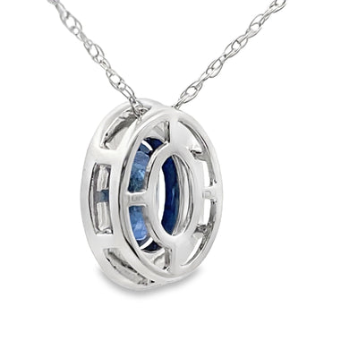 .59ct Sapphire and Diamond Pendant in 10KT White Gold