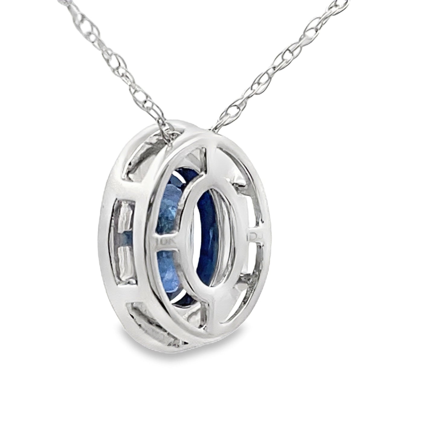 .59ct Sapphire and Diamond Pendant in 10KT White Gold
