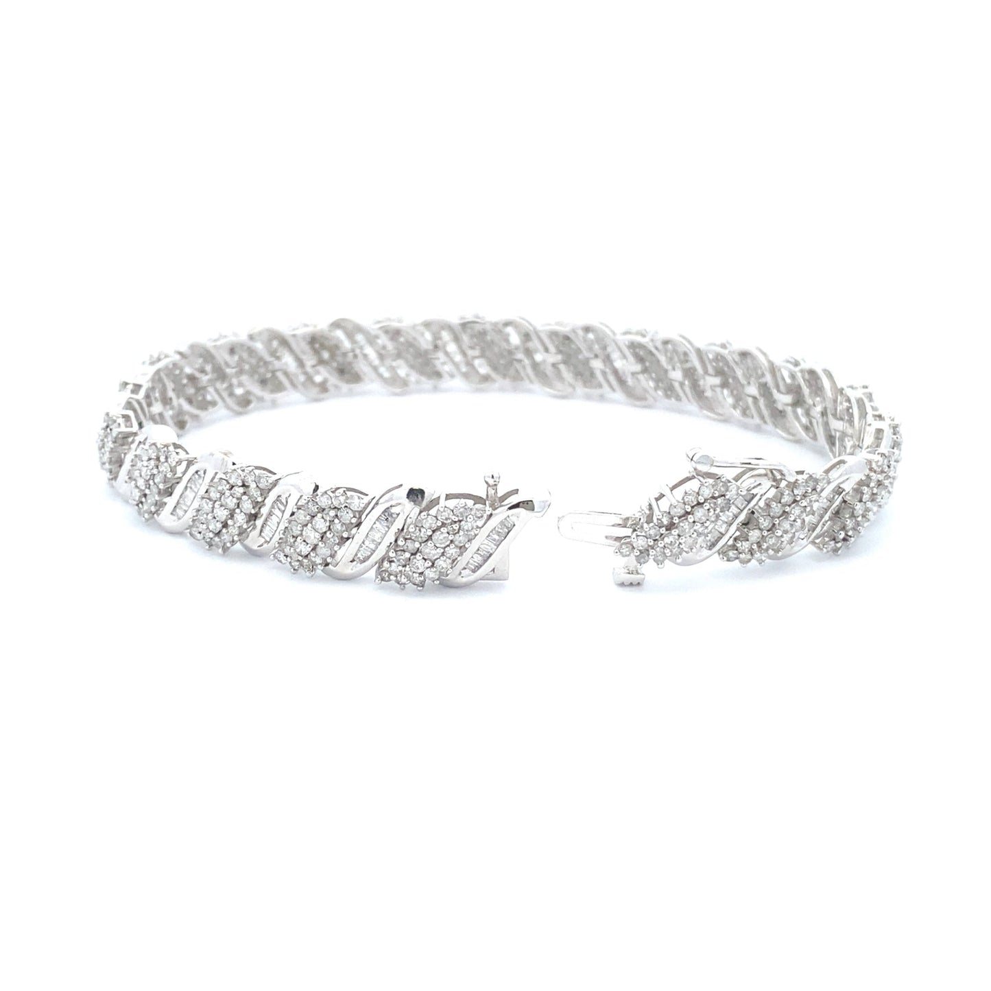 Genuine 5.00ct Diamond Tennis Bracelet in 10KT White Gold