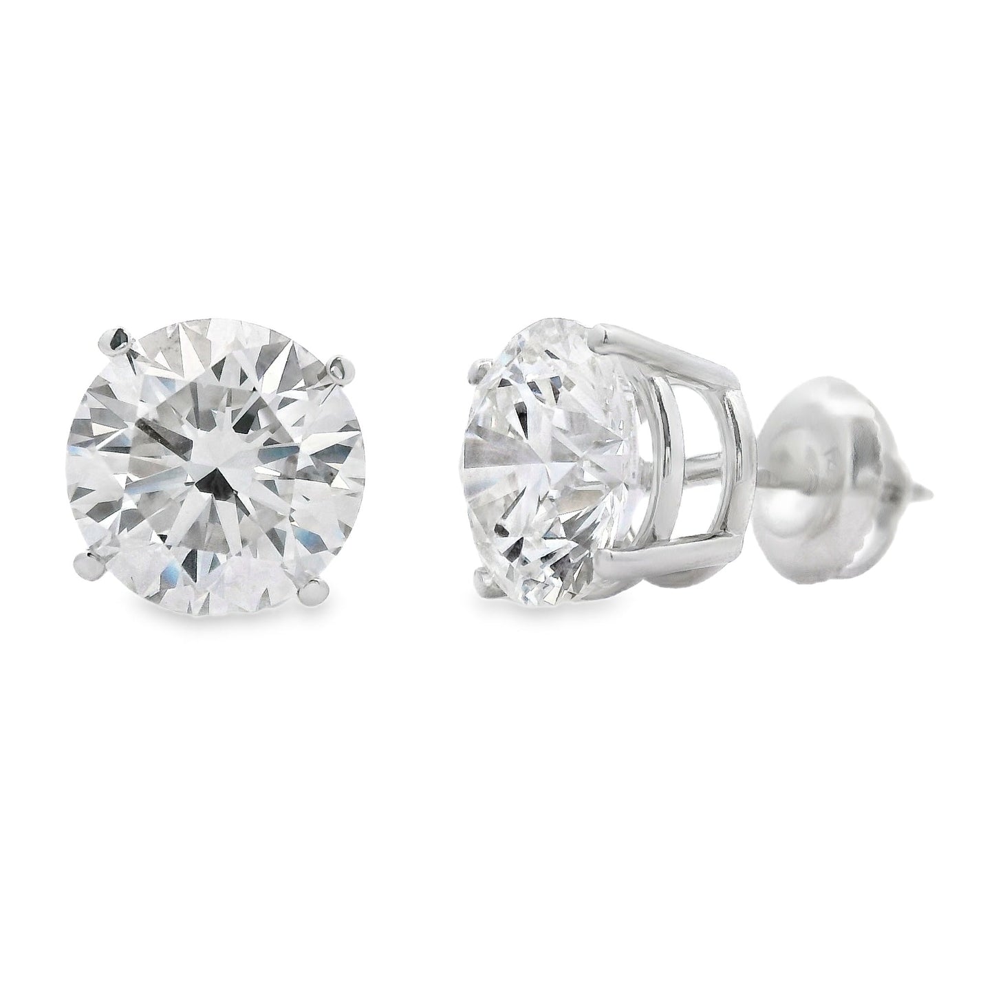 Pendientes de diamantes de laboratorio de 4.40ct en oro blanco de 14KT