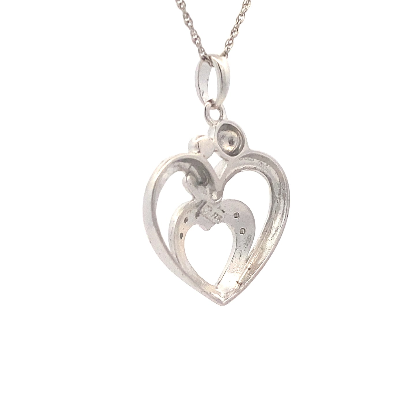 .10ct Diamond Heart Pendant in Sterling Silver