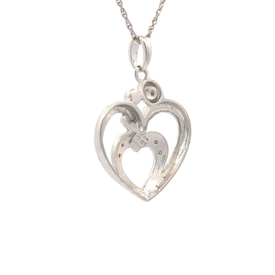 .10ct Colgante de Corazón de Diamante en Plata Esterlina