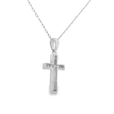 .12ct Diamond Cross Pendant in 14KT White Gold