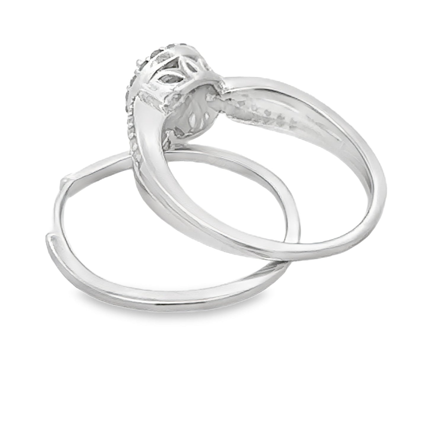 Conjunto de Anillo de Compromiso de Diamante de 0.25ct en Plata Esterlina