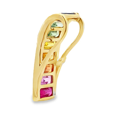 Sapphire Diamond Fashion Pendant in 14KT Yellow Gold
