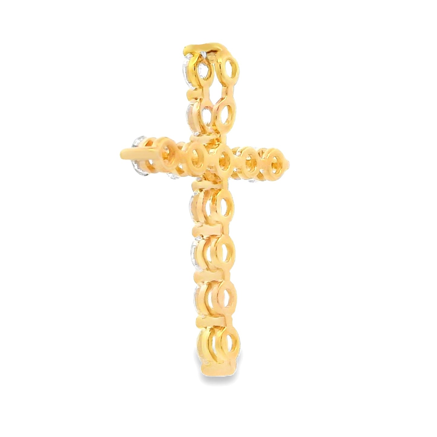 Colgante Cruz Natural de 0.83ct en Oro Amarillo de 14KT