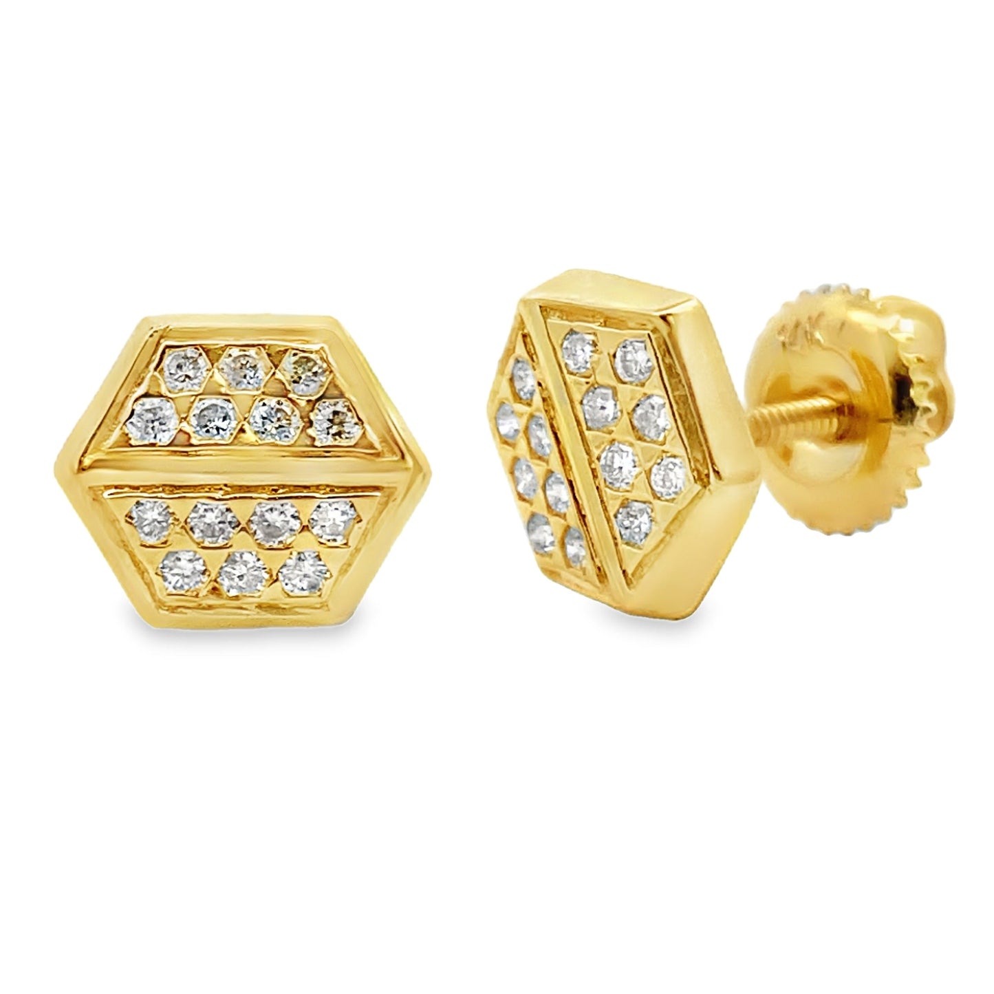 Natural .26ct Diamond Earrings in 14KT Yellow Gold