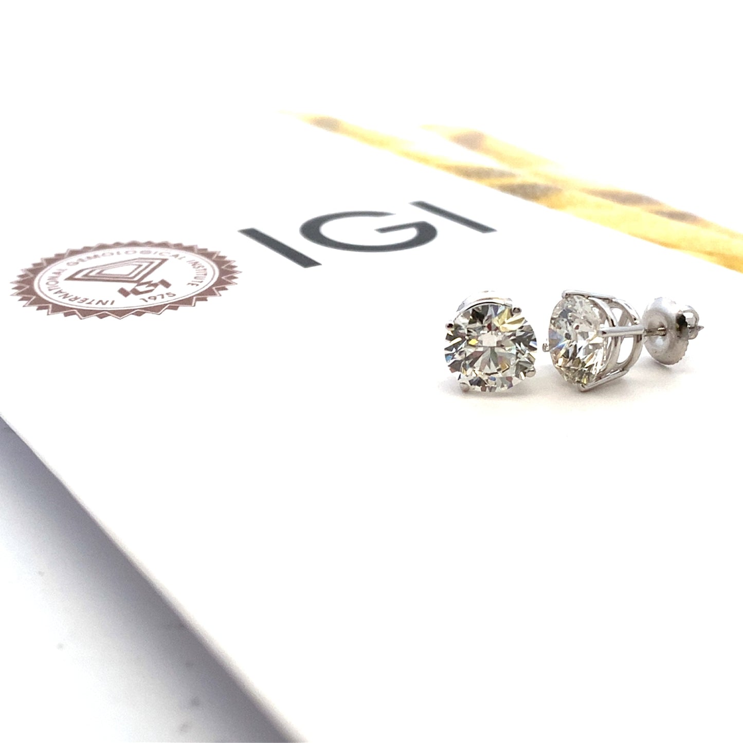 4.40ct Lab Grown Diamond Stud Earrings in 14KT White Gold